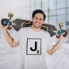 imageCustom Graphic T Shirts for Men J Scrabble Initial Monogram Letter J CottonOxford Grey Design Only