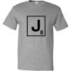 imageCustom Graphic T Shirts for Men J Scrabble Initial Monogram Letter J CottonOxford Grey Design Only