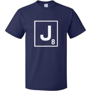 imageCustom Graphic T Shirts for Men J Scrabble Initial Monogram Letter J CottonNavy Design Only