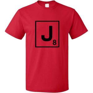 imageCustom Graphic T Shirts for Men J Scrabble Initial Monogram Letter J CottonRed Design Only