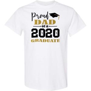 imageFunny Graphic T Shirts Proud Dad of A 2020 Graduate Grad Graduation Class SeniorWhite