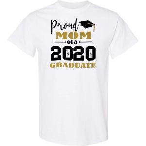 imageFunny Graphic T Shirts Proud Mom of A 2020 Graduate Grad Graduation Class SeniorWhite