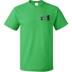 imageFunny Graphic T Shirts for Men Barber Logo Cotton TopKelly Green