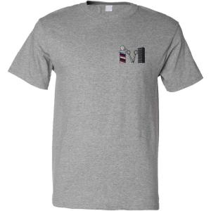 imageFunny Graphic T Shirts for Men Barber Logo Cotton TopOxford Gray