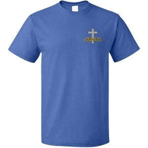 imageFunny Graphic T Shirts for Men Christian Cross Jesus Cotton TopRoyal Blue