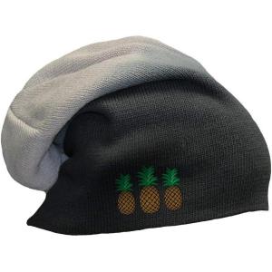 imageSpeedy Pros Slouchy Beanie for Men Pineapples Embroidery Winter Hats Acrylic Women Skull CapBlack Grey
