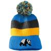 imageCustom Vintage Pom Pom Beanie Panda Bear Embroidery Acrylic Skull Cap Hat for Men ampamp Women Light Blue Stripes Design Only
