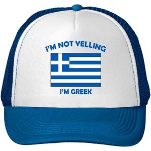 imageIm Not Yelling I Am Greek Greece Greeks Adjustable Trucker Hat Cap Royal Blue