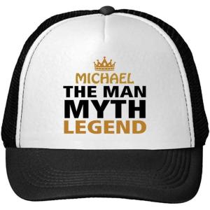 imagePersonalized Custom Text The Man Myth Legend Unisex Adult Snaps Polyester Trucker Hat Adjustable Cap  Black