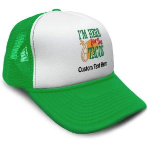 imageSpeedy Pros Trucker Hat Im Here for The Tacos Snapback Baseball Cap for Men ampamp WomenKelly Green