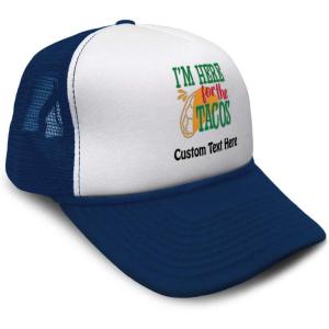 imageSpeedy Pros Trucker Hat Im Here for The Tacos Snapback Baseball Cap for Men ampamp WomenNavy