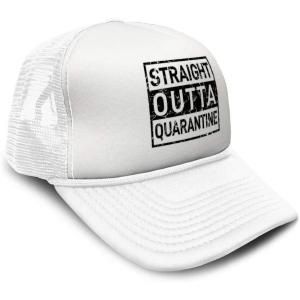 imageSpeedy Pros Trucker Hat Straight Outta Quarantine Social Distancing Polyester AdjustableWhite