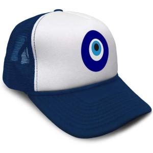 imageTrucker Hat Evil Eye Nazar Hamsa Hand Snapback Baseball Cap for Men ampamp WomenNavy