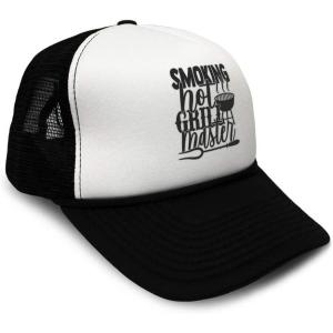 imageTrucker Hat Smoking Hot Grill Master Cooking Heat Family Polyester AdjustableBlack