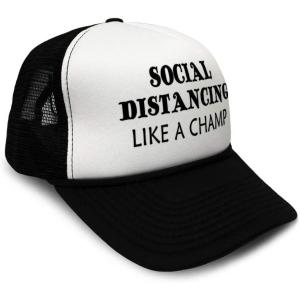 imageTrucker Hat Social Distancing Like A Champ Quarantine Polyester AdjustableBlack
