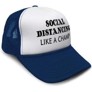 imageTrucker Hat Social Distancing Like A Champ Quarantine Polyester AdjustableNavy