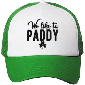 imageTrucker Hat We Like to Party Paddy St Patricks Irish Shamrock Clover PolyesterKelly Green