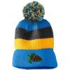imageCustom Vintage Pom Pom Beanie Sea Turtle A Embroidery Acrylic Skull Cap Hat for Men ampamp Women Light Blue Stripes Design Only