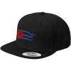 imageSpeedy Pros Cuba Cuban Flag Flame Embroidered Flat Visor Snapback Hat Black