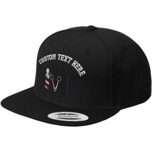 imageCustom Snapback Hats for Men ampamp Women Barber Logo Embroidery AcrylicBlack Personalized Text Here