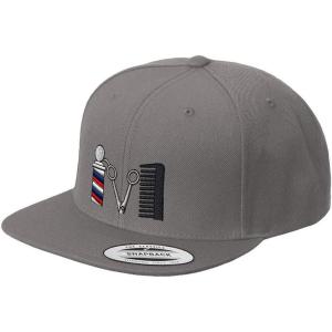 imageCustom Snapback Hats for Men ampamp Women Barber Logo Embroidery AcrylicDark Grey Design Only