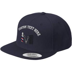 imageCustom Snapback Hats for Men ampamp Women Barber Logo Embroidery AcrylicNavy Personalized Text Here
