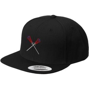 imageLacrosse Sports Style 4 Embroidered Flat Visor Snapback Hat Black