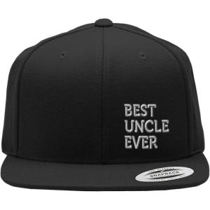 imageSnapback Flat Bill Left Side Panel Best Uncle Ever Embroidery AcrylicBlack