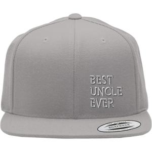 imageSnapback Flat Bill Left Side Panel Best Uncle Ever Embroidery AcrylicSilver