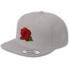 imageCustom Snapback Hats for Men ampamp Women Red Rose Embroidery Flat Bill Baseball CapSilver Design Only