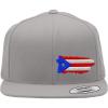 imageSnapback Flat Bill Left Side Panel Puerto Rico Map Flag Embroidery AcrylicSilver