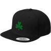 imageSpeedy Pros Shamrock Embroidered Flat Visor Snapback Hat Black