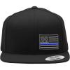 imageSpeedy Pros Snapback Flat Bill Left Side Panel American Flag Thin Blue Line EmbroideryBlack