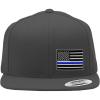 imageSpeedy Pros Snapback Flat Bill Left Side Panel American Flag Thin Blue Line EmbroideryDark Grey