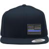 imageSpeedy Pros Snapback Flat Bill Left Side Panel American Flag Thin Blue Line EmbroideryNavy
