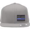 imageSpeedy Pros Snapback Flat Bill Left Side Panel American Flag Thin Blue Line EmbroiderySilver