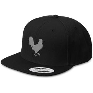 imageCustom Snapback Hats for Men ampamp Women Grey Rooster in A Poultry EmbroideryBlack Design Only