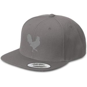imageCustom Snapback Hats for Men ampamp Women Grey Rooster in A Poultry EmbroideryDark Grey Design Only