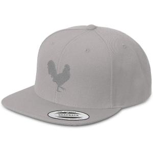 imageCustom Snapback Hats for Men ampamp Women Grey Rooster in A Poultry EmbroiderySilver Design Only