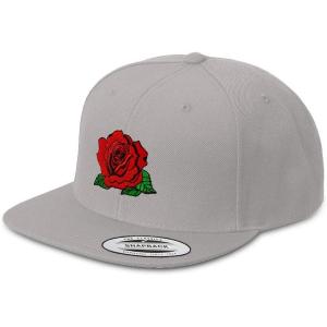 imageCustom Snapback Hats for Men ampamp Women Red Rose Embroidery Flat Bill Baseball CapSilver Design Only