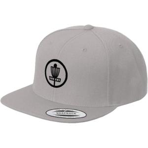 imageSnapback Baseball Hat Disc Golf Sign Black Embroidery Acrylic Cap Snaps One SizeSilver