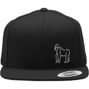 imageSnapback Flat Bill Left Side Panel Gorilla Outline Embroidery AcrylicBlack