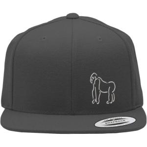 imageSnapback Flat Bill Left Side Panel Gorilla Outline Embroidery AcrylicDark Grey