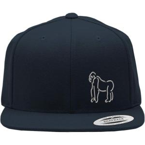 imageSnapback Flat Bill Left Side Panel Gorilla Outline Embroidery AcrylicNavy