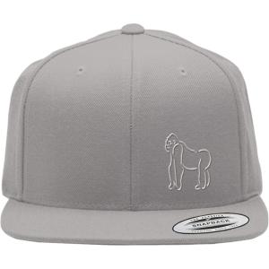 imageSnapback Flat Bill Left Side Panel Gorilla Outline Embroidery AcrylicSilver