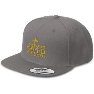 imageSnapback Hats for Men ampamp Women Jesus Christ Saved My Life Embroidery AcrylicDark Grey