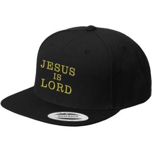 imageSpeedy Pros Jesus is Lord Style 1 Embroidered Flat Visor Snapback Hat Black