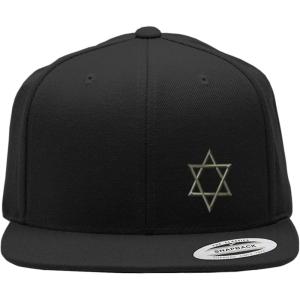 imageSpeedy Pros Snapback Flat Bill Left Side Panel Star of David Gray Jewish Embroidery AcrylicBlack