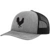 imageCustom Baseball Cap Rooster Shadow Cock Silhouette Embroidery Polyester MeshHeather Grey Black Design Only