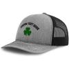 imageCustom Richardson Trucker Hat Shamrock Irish Embroidery Polyester Baseball CapHeather Grey Black Personalized Text Here